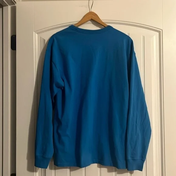 NIKE PREMIUM ESSENTIALS LONG SLEEVE blue T Shirt Medium - Picture 3 of 6